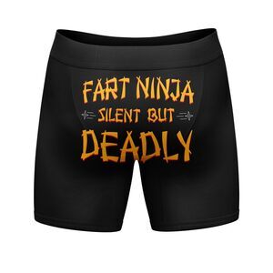 Mens Fart Ninja Silent But Deadly Boxer Briefs Funny Farting Butt Joke Cool Gift